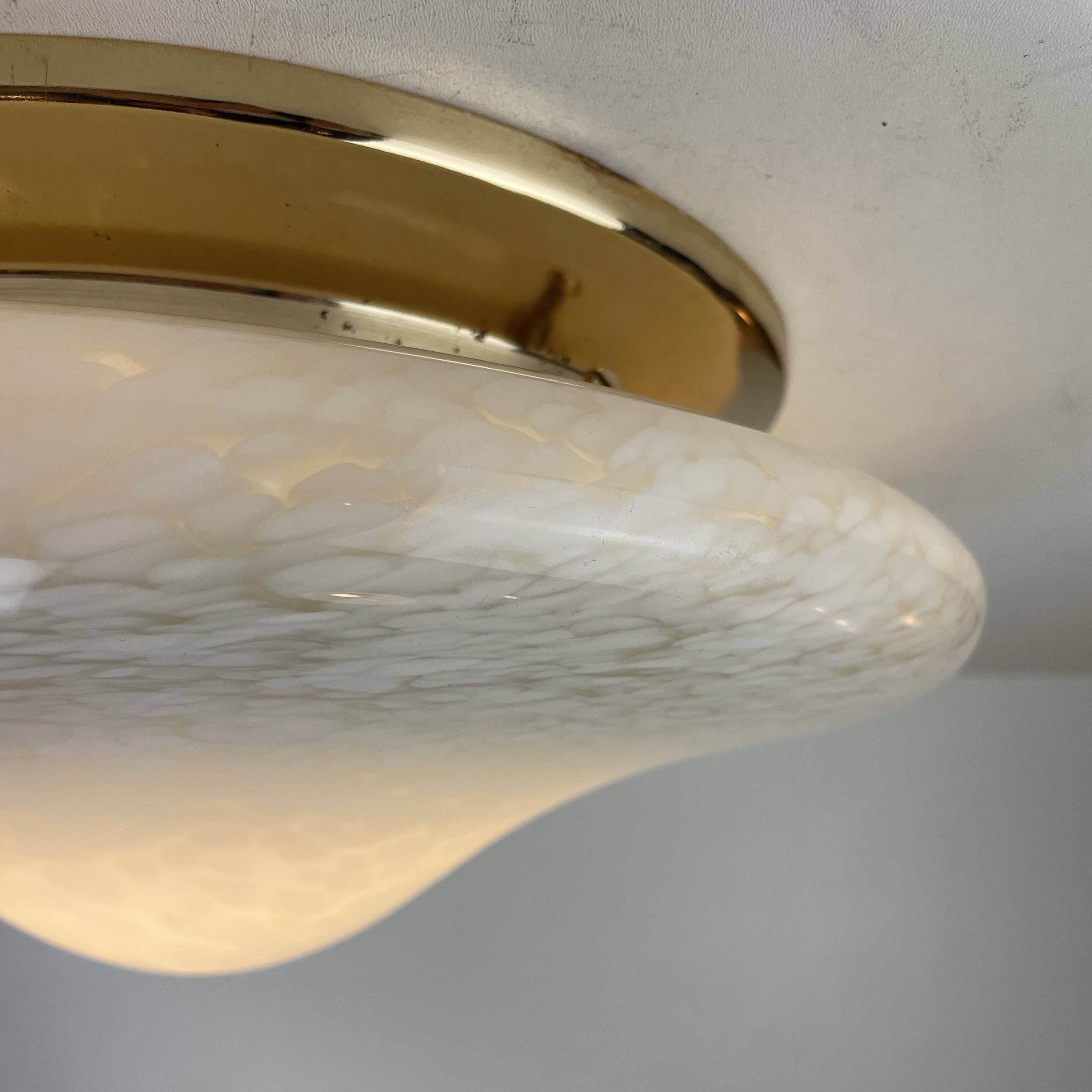 Maculato Murano Glass Ceiling Lamp, Italy, 1980s