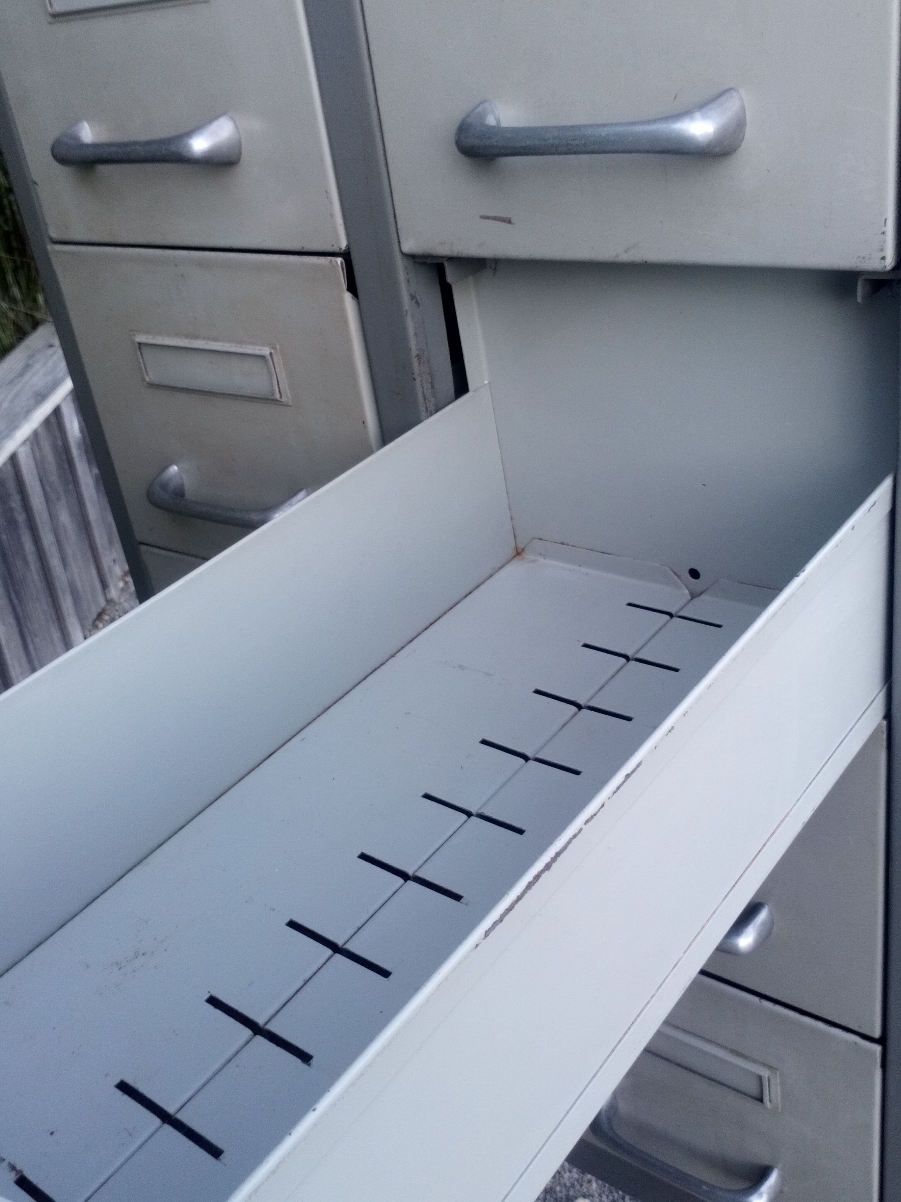 Industrial furniture with drawers on feet 1950