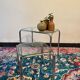 Duo de tables chrome  et verre