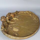 A. Marionnet Art Nouveau centerpiece gilt bronze, signed 41x30 cm C