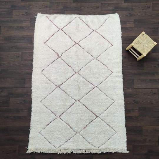 Berber carpet beni ouarain red diamond 170 X 250 cm