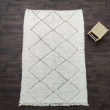 Tapis berbère beni ouarain losange rouge 170 X 250 cm