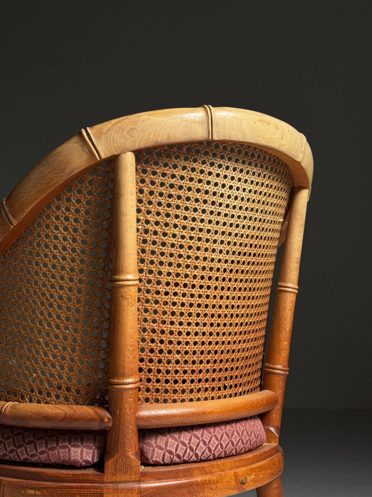 Ensemble de 4 chaises vintage en faux bambou