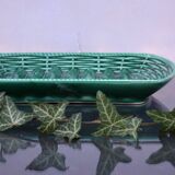 Grand plat en faïence vers 1900, assiette à asperges, majolique, France