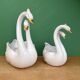 Pair of vintage cache pots - Ceramic swans