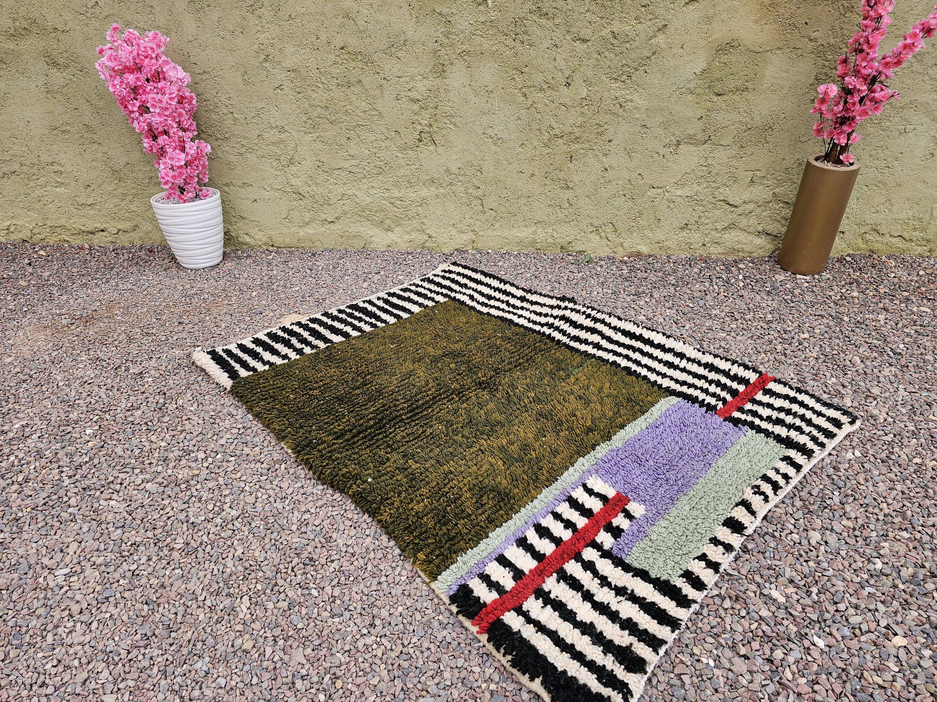 Berber rug in natural wool 2.5x1.5 m