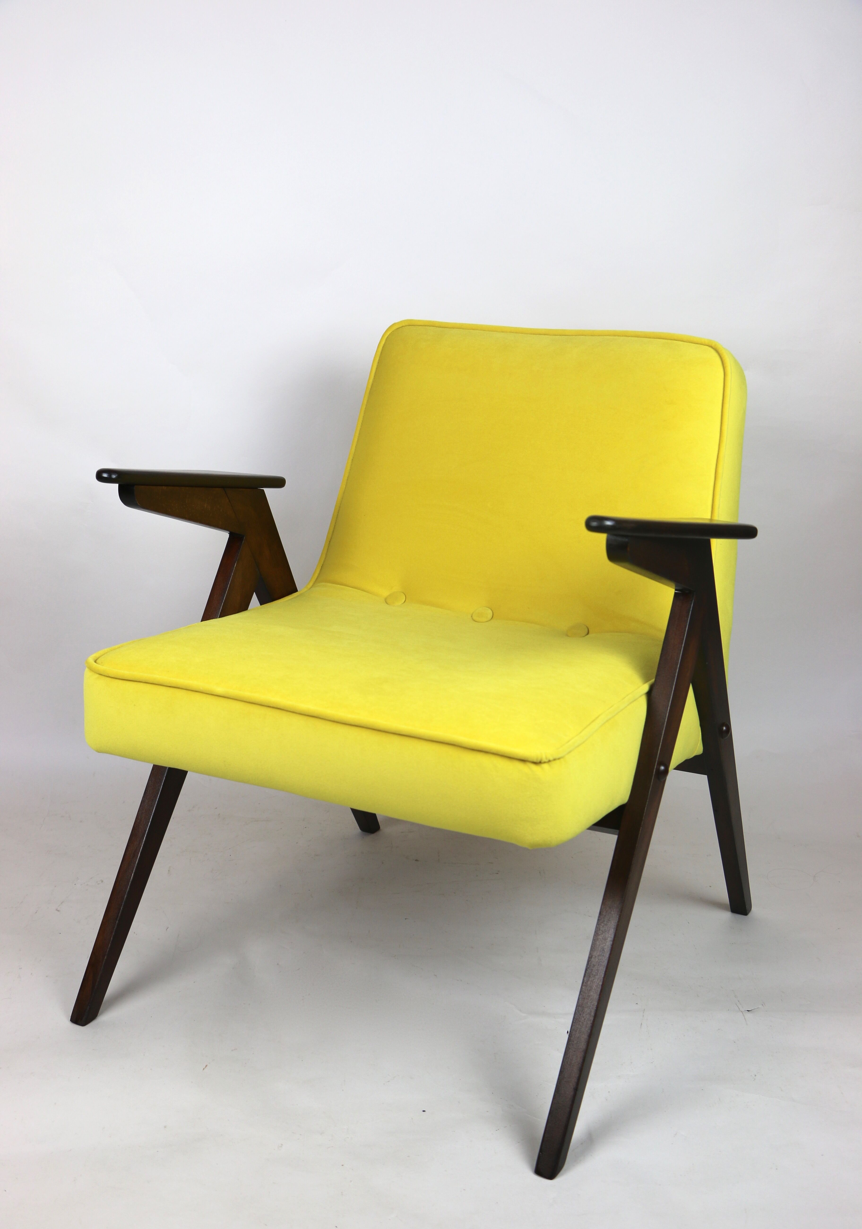 Vintage Yellow Armchair by Józef Chierowski, 1970s