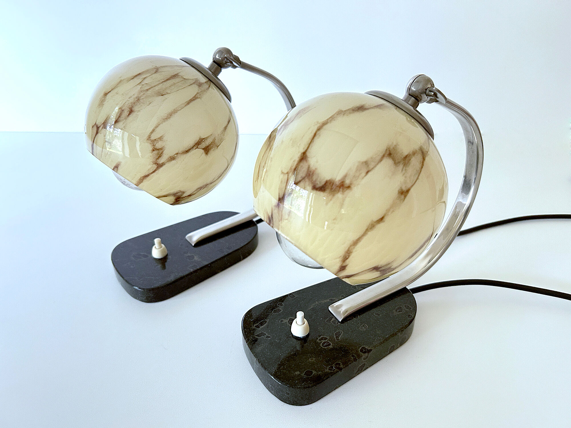 Pair of bauhaus art deco lamps 30s