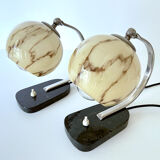 Pair of bauhaus art deco lamps 30s