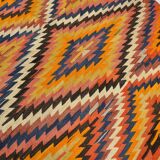 5x6 Green & Blue Tribal Hand Woven Kilim Area Rug, 160x190Cm