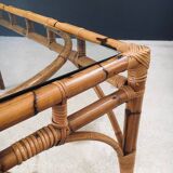 Mid-Century Chippendale Bamboo Dining Table, Italy, 1960s