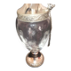 Vintage glass and metal carafe