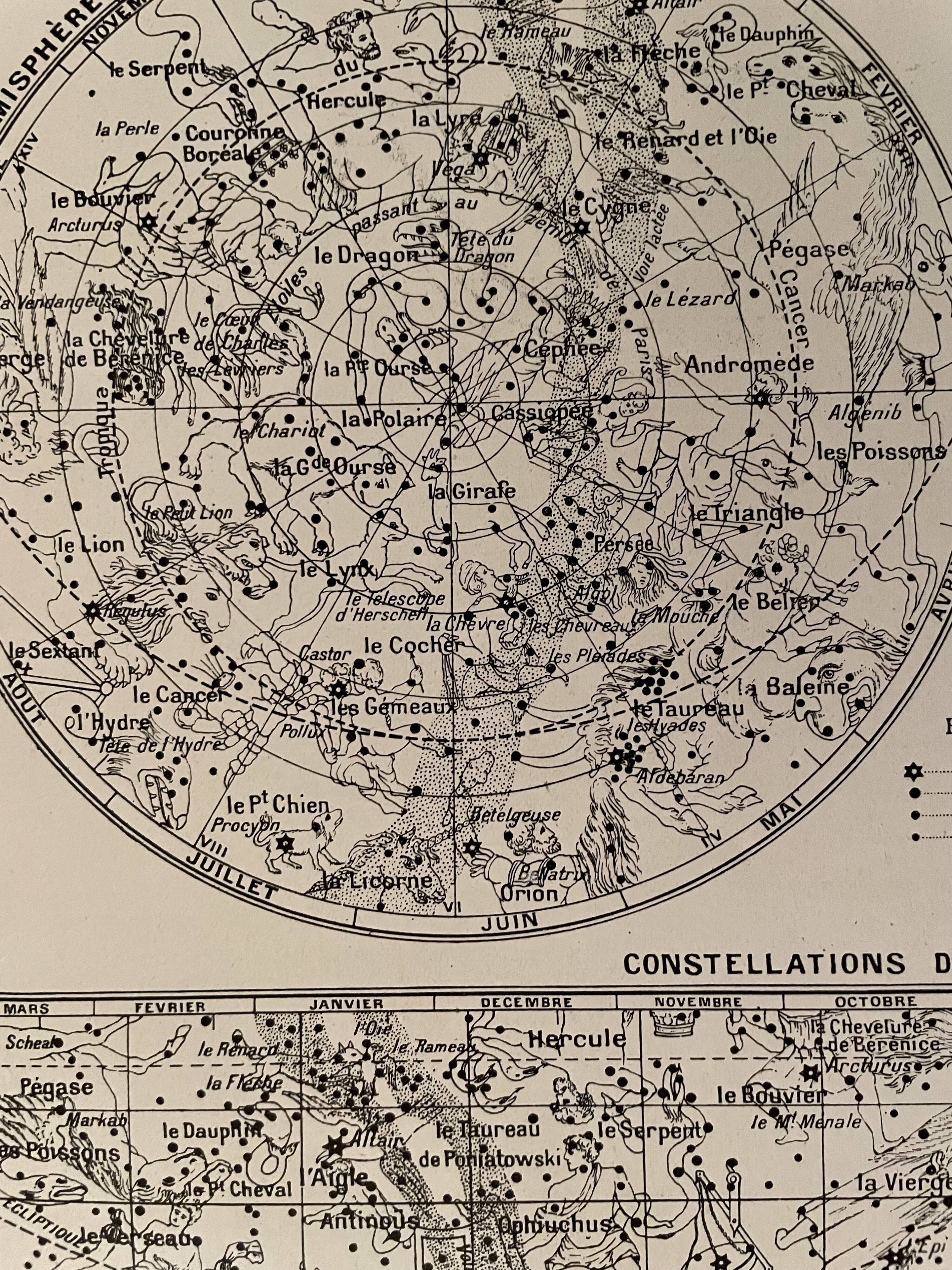 Lithograph on the sky 1900