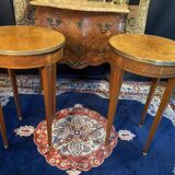 Pair of Louis XVI Directoi style pedestal tables, bouillotte tables