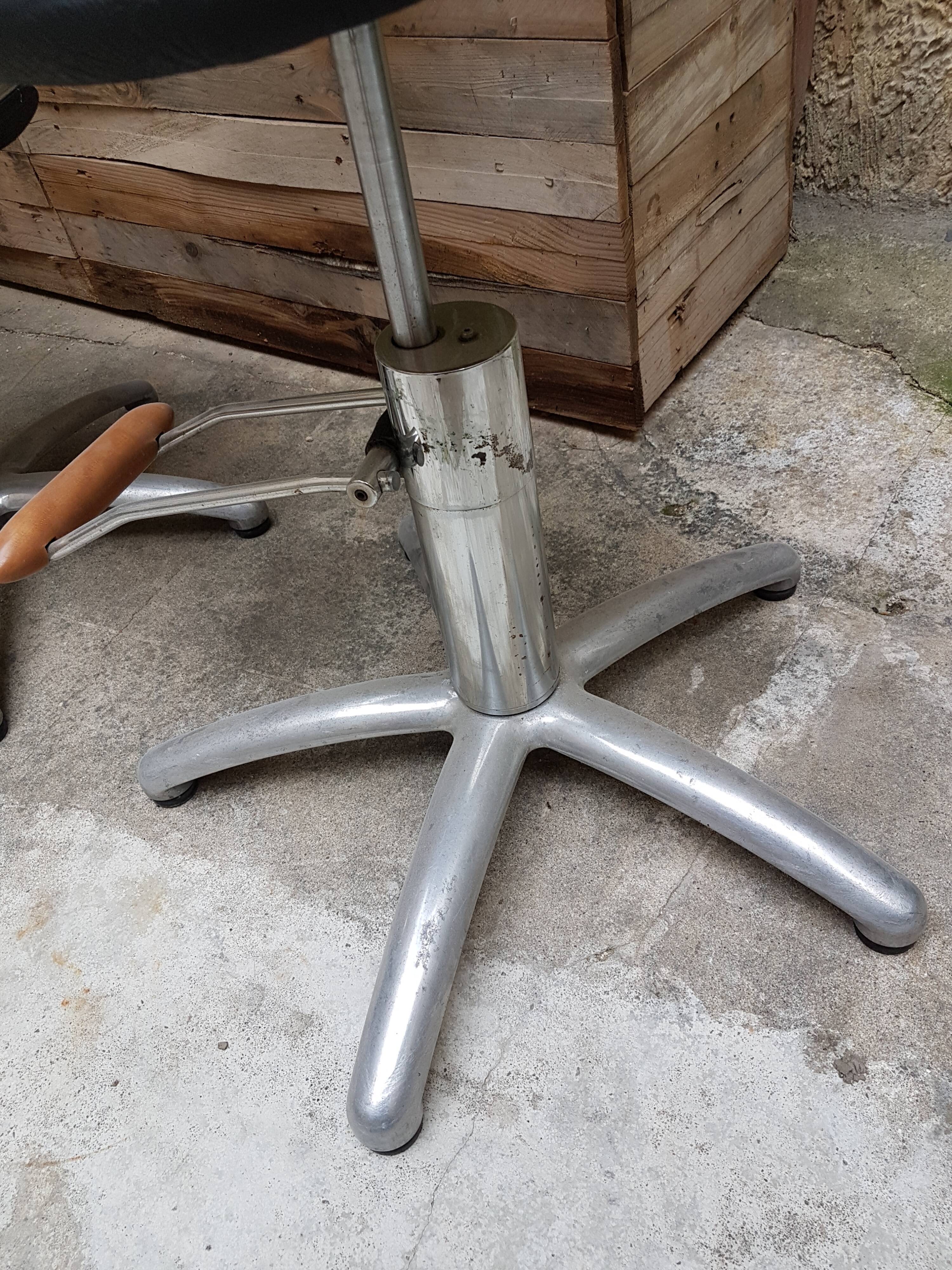 Three hairdresser chairs by designer Maletti 1979