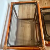 Bamboo and rattan nesting tables