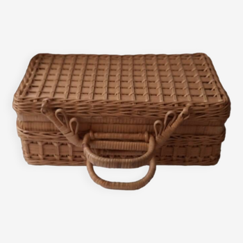Rattan and wicker suitcase