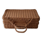 Rattan and wicker suitcase