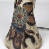 Pair of Bouffioulx sandstone candle lamps signed Dubois - 1970s