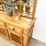 Buffet & Mirror XXL "Workshop Spirit" Set – Patinated Pine