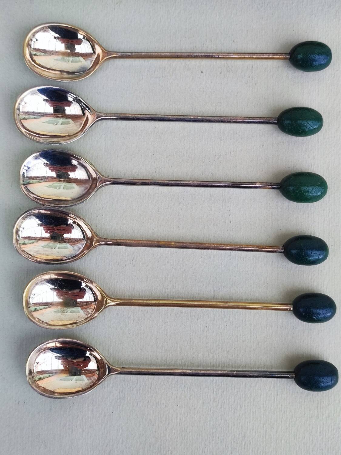 6 Silverplated mocca spoons