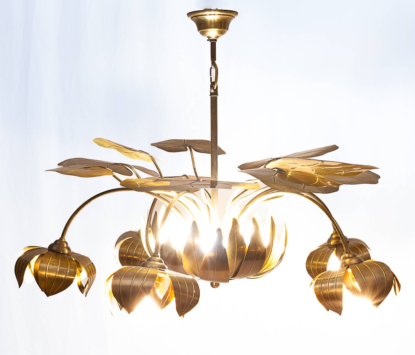 Lustre nénuphar 10 feux Maison Jansen