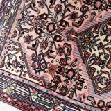 Tapis vintage Malayer fait main 84x120 cm en laine rose et vert - 1C1047