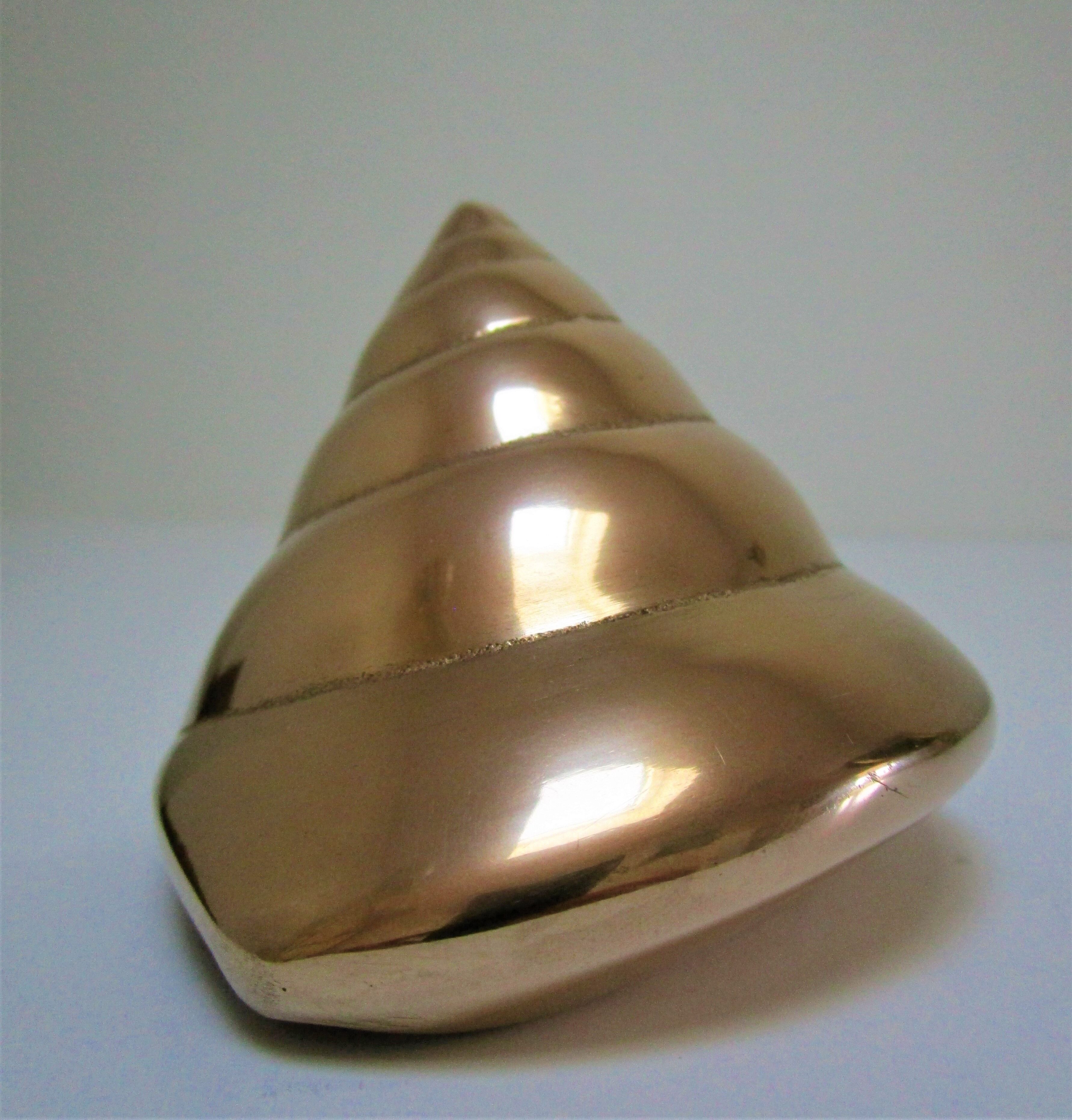 Vintage solid brass shell sculptural paperweight