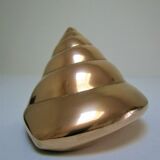 Vintage solid brass shell sculptural paperweight