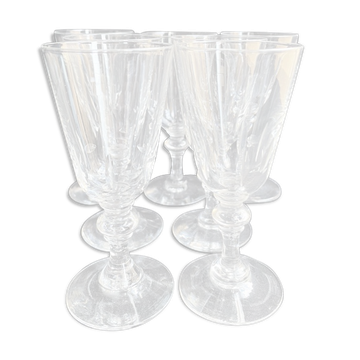 7 verres en cristal soufflé et taillé