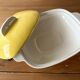 Flat and lid in yellow earthenware from Salins