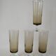 Set of 4 70s smoked glass champagne flutes