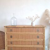 Rattan chest of drawers circa 1970 - Dal Vera