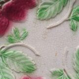 Six slip plates with strawberry decoration