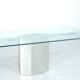 Glass table on chrome base, Italy - 1970s