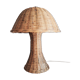 Rotin Lamp / Wicker Bedside Lamp / Mushroom-shaped Lamp / Bamboo / Vintage 1960 / Mid-Century