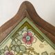 Art Nouveau wood and ceramic trivet