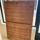 Large mirror style Louis XVI in gilded wood with parecloses xixth h: 165 cm