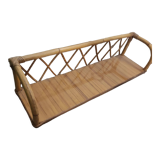 Wall shelf bamboo rattan wicker wood formica vintage 50 60