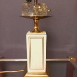 Large designer lamp in brass and ivory lacquer