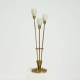 Lampe de table en laiton brossé et verre, Allemagne, années 1970