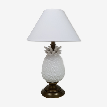 Ceramic and brass pineapple lamp
