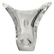 Vase en cristal de Sèvres des années 1950 - Design de forme libre soufflé à la main