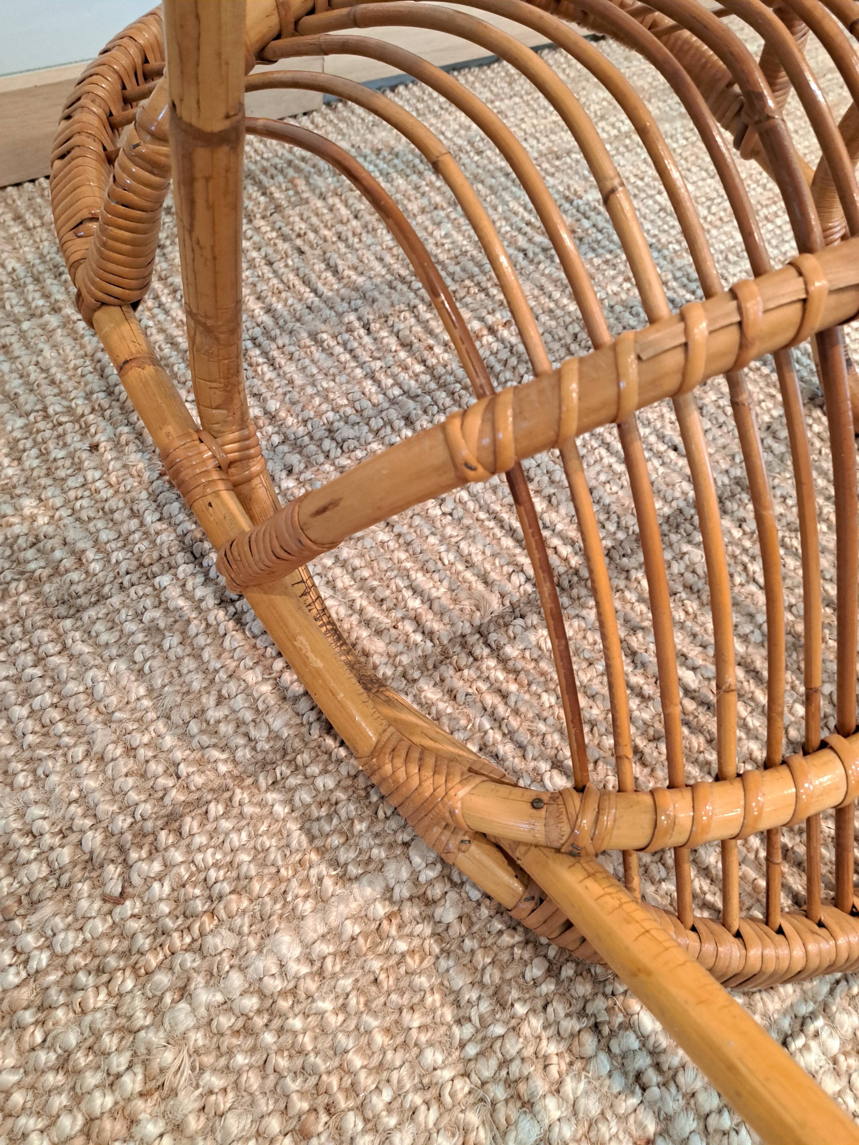 Vintage rattan & bamboo armchair from the 60s