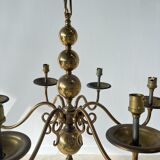 Small golden Dutch chandelier with 6 arms of light