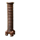 Column, carved walnut press screw, 19th century