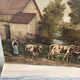 Old painting signed G. Thomas ? Cows at the watering place » (1906)