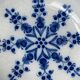 Rambervillers, antique earthenware dish with blue decoration from the 19th century.