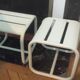 Set of 2 white stools