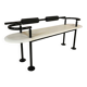 Postmodern Italian leather bench by Cy Mann for Polflex, 1980s